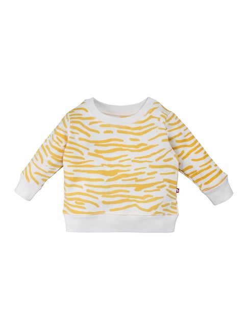 Nino Bambino Kids White & Yellow Printed Sweatshirt-picture-12