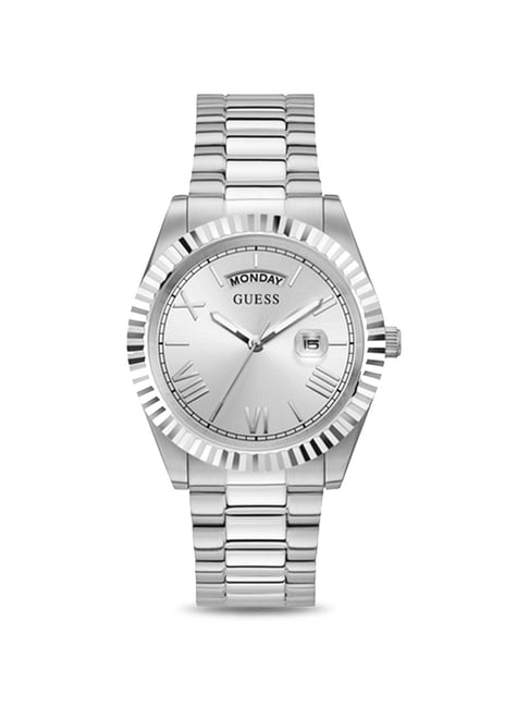 GUESS CONNOISSEUR Men Round Silver Tone Dial Analog Watch GW0265G6