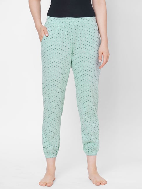 Mystere Paris Green Printed Joggers