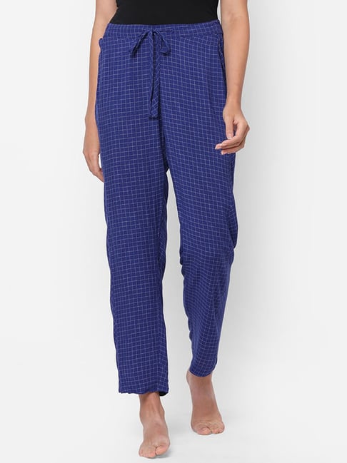 Mystere Paris Navy White Checks Pyjamas