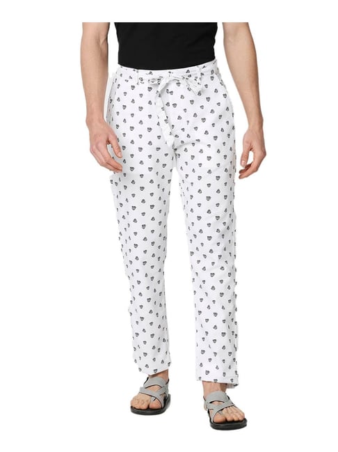Buy Vintage Pink Printed Trousers With Lace Detailing by SAGE SAGA at Ogaan  Market Online Shopping Site