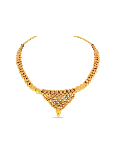Buy Adhira's Traditional Maharastrain Thushi Necklace Maharashtrian saaj  Golden & off White Mani Thushi Necklace(NS-158) at Amazon.in