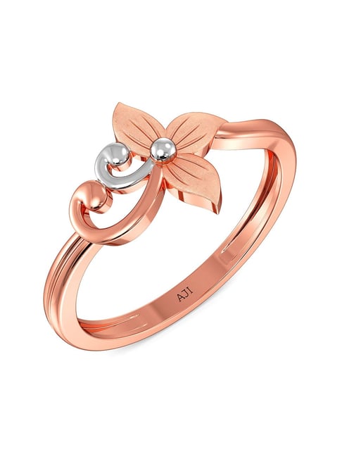 18K Rose Gold Ring with Diamond Accent and Rhodium Look | Pachchigar  Jewellers (Ashokbhai)