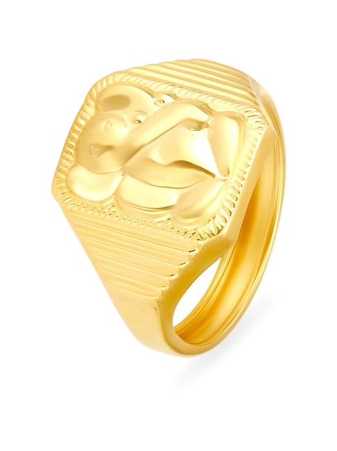 Opposite Direction Track Style Gold Finger Ring For Men