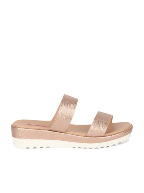 Buy Gold Forever Comfort® Leather T-Bar Flatform Sandals from Next USA