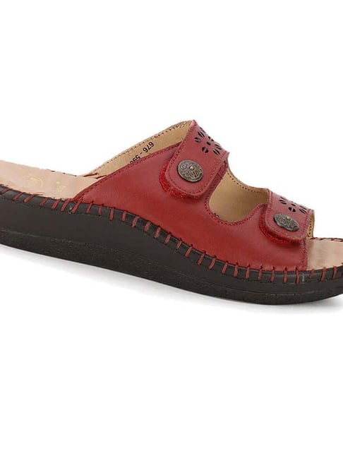 Scholl by Bata Women's Red Comfort Wedges