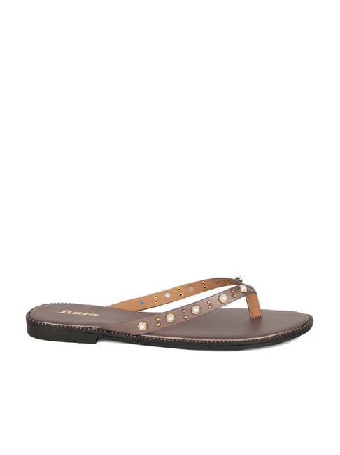 Bata Women's Brown Thong Sandals Price in India