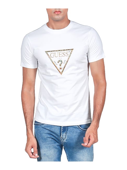 Buy Guess White Crew T-Shirt for Men's 