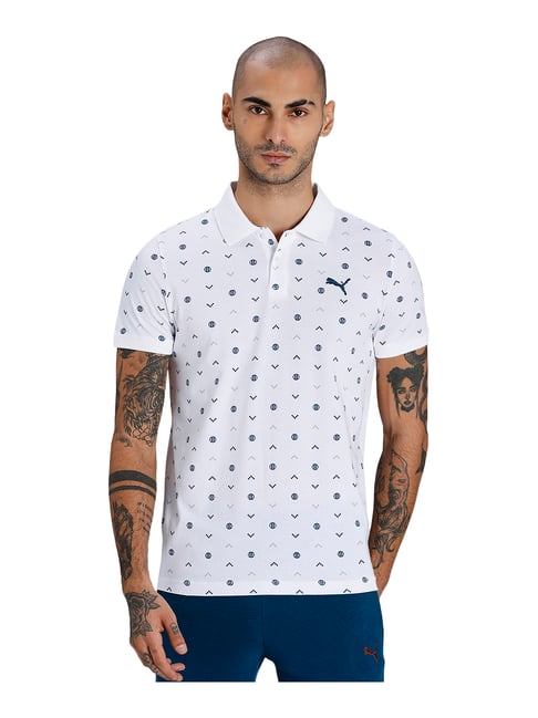 Puma AOP White Polo T-Shirt