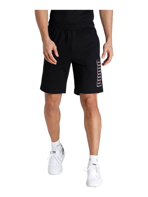 Puma Graphic Black Cotton Shorts