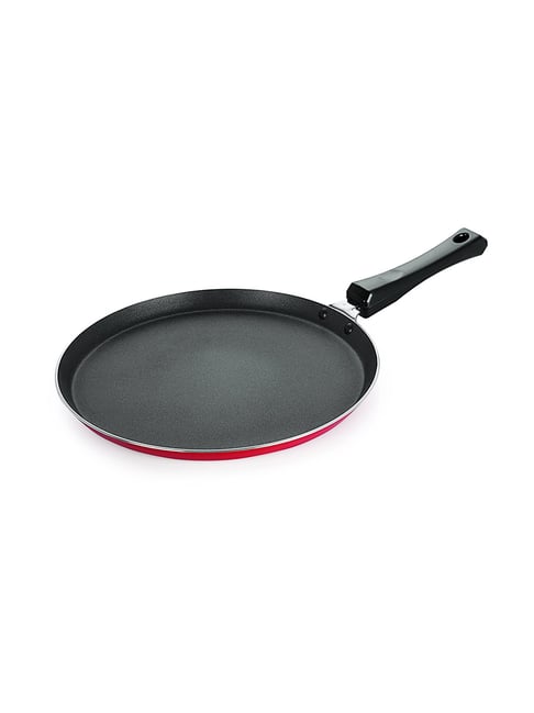 Nirlon Nonstick Red 3 Layered Coated Flat Dosa Tawa - 27.5 cm Diameter