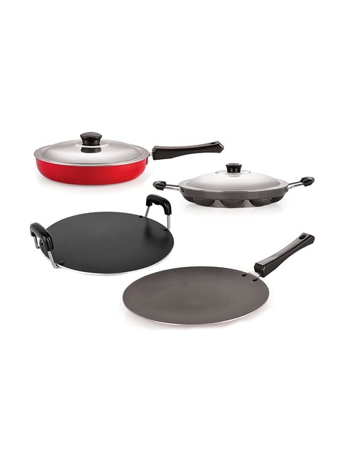 Nirlon Non-Stick Red Aluminium Kitchen Cooking Item Set-Nirlon-HomeFurnishing-TATA CLIQ