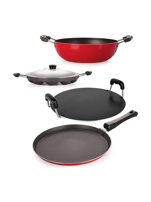 Nirlon Non-Stick Red Aluminium Kitchen Cooking Utencil Combo Set-Nirlon-HomeFurnishing-TATA CLIQ