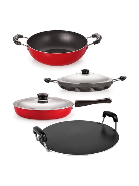 Nirlon Non-Stick Red Aluminium Kitchen Cooking Utencils Gift Set-Nirlon-HomeFurnishing-TATA CLIQ