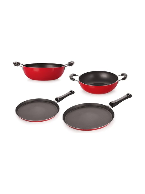 Nirlon Non-Stick Red Aluminium Kitchenware Kitchen Cooking Utencil Combo Set-Nirlon-HomeFurnishing-TATA CLIQ