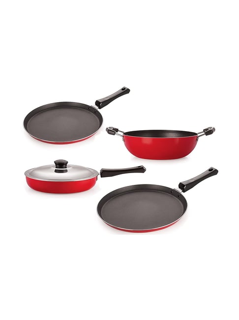 Nirlon Non-Stick Red Aluminium Kitchenware Kitchen Cooking Utencil Combo Set-Nirlon-HomeFurnishing-TATA CLIQ