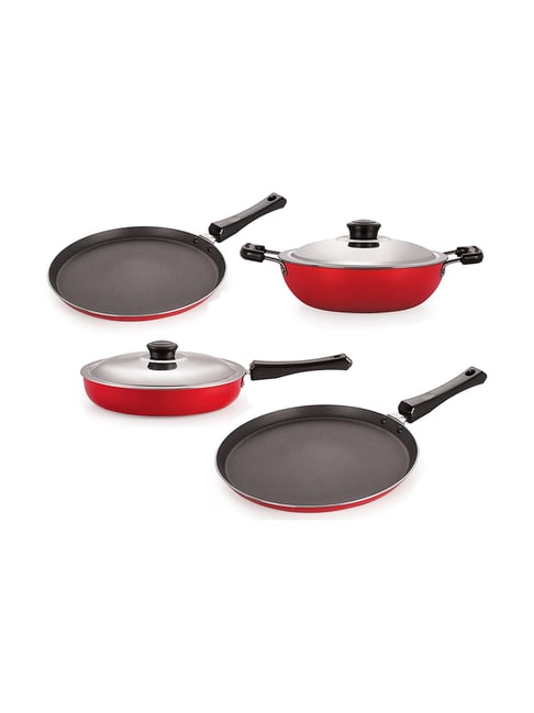 Nirlon Non-Stick Red Aluminium Kitchenware Kitchen Cooking Utencil Combo Set-Nirlon-HomeFurnishing-TATA CLIQ