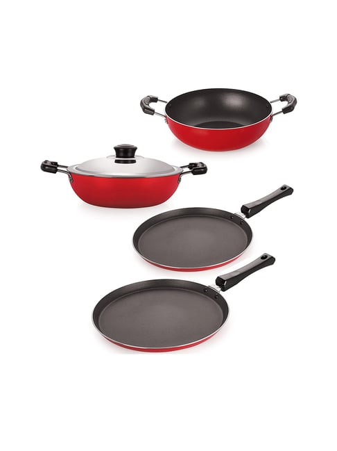 Nirlon Non-Stick Red Aluminium Kitchenware Kitchen Cooking Utencil Combo Set-Nirlon-HomeFurnishing-TATA CLIQ