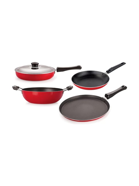 Nirlon Non-Stick Red Aluminium Cookware Kitchen Cooking Essential Combo Set-Nirlon-HomeFurnishing-TATA CLIQ