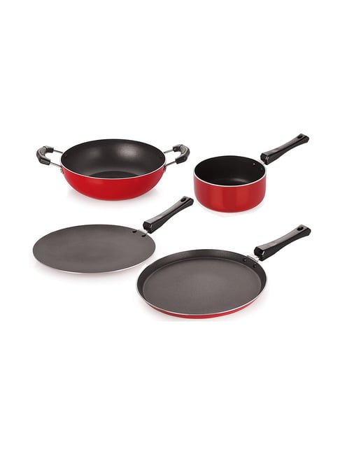 Nirlon Non-Stick Red Aluminium Cookware Kitchen Cooking Essential Combo Set-Nirlon-HomeFurnishing-TATA CLIQ