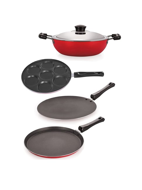 Nirlon Non-Stick Red Aluminium Kitchen Cooking Combo Item Gift Set-Nirlon-HomeFurnishing-TATA CLIQ