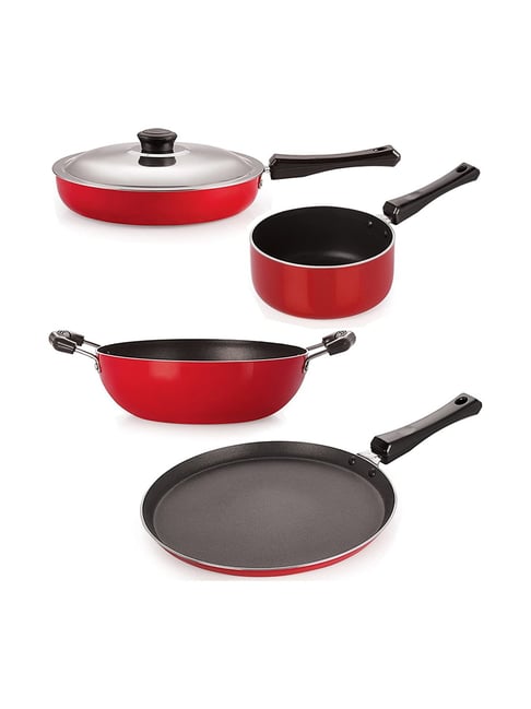 Nirlon Non-Stick Red Aluminium Kitchenware Kitchen Cooking Utencil Combo Gift Set-Nirlon-HomeFurnishing-TATA CLIQ