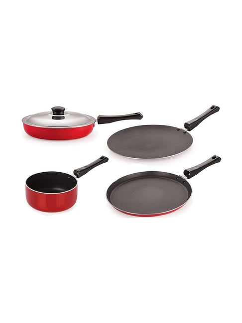 Nirlon Non-Stick Red Aluminium Cookware Cooking Essential Combo Set-Nirlon-HomeFurnishing-TATA CLIQ