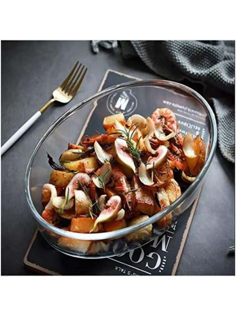 Femora Transparent Borosilicate Oval Baking Dish Set of
