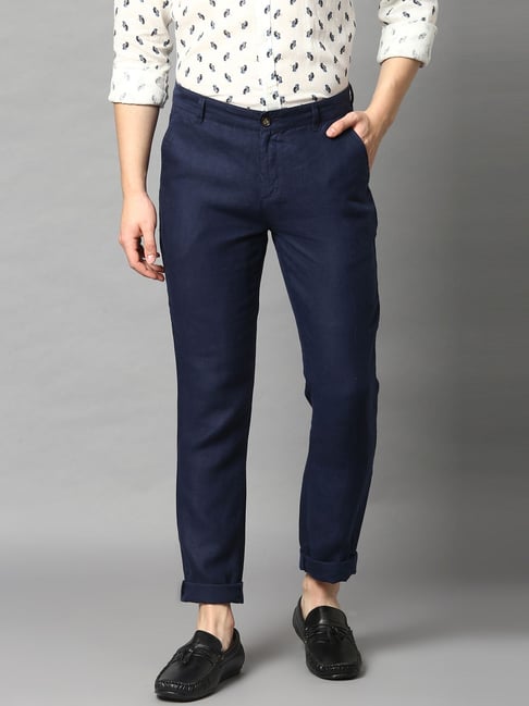 mens navy blue slim fit chinos