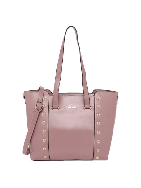 Lavie Xoth EW Plum Pink Rivets Medium Tote Handbag Price in India