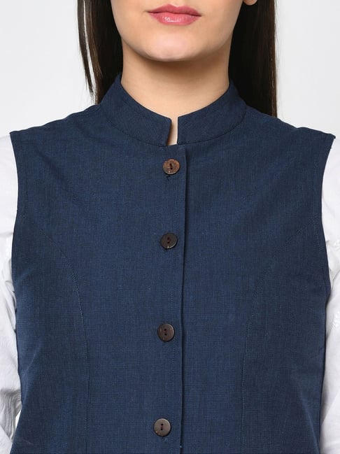 Buy Fabindia Blue Cotton Jacket for Women Online Tata CLiQ