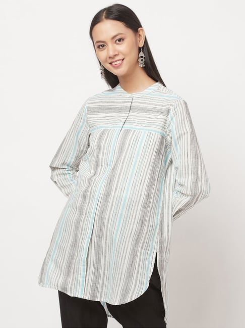 Fabindia White Cotton Printed Tunic