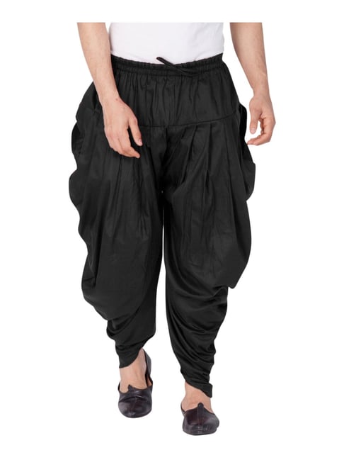 VASTRAMAY Black Cotton Relaxed Fit Patiala-VASTRAMAY-Apparel-TATA CLIQ