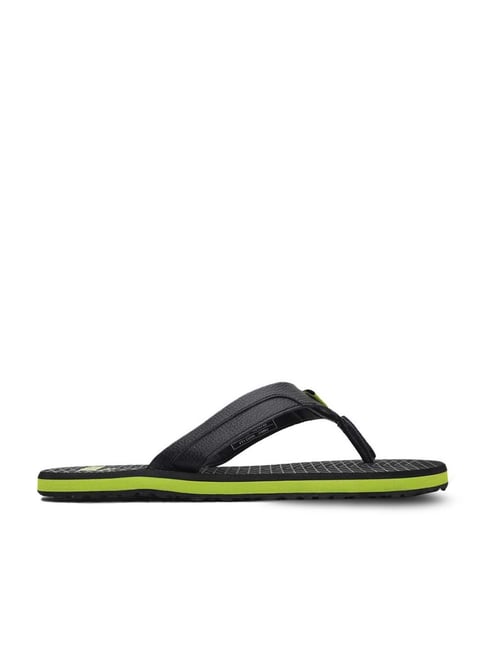 Puma Men's Oleum 5 IDP Jet Black & Grey Flip Flops