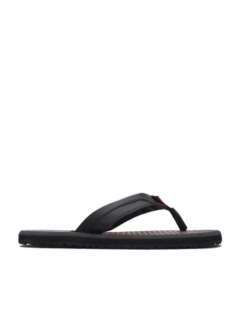 Puma Men's Oleum 5 IDP Pitch Black & Orange Flip Flops