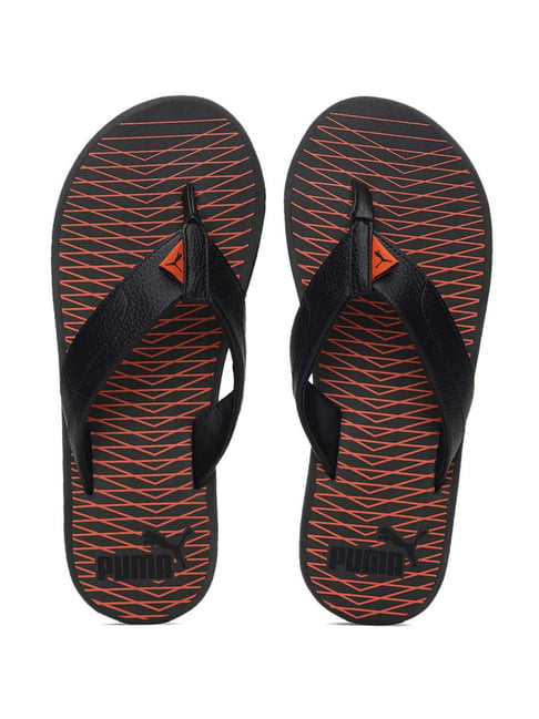 Buy Puma Men s Oleum 5 IDP Pitch Black Orange Flip Flops for Men at Best Price Tata CLiQ