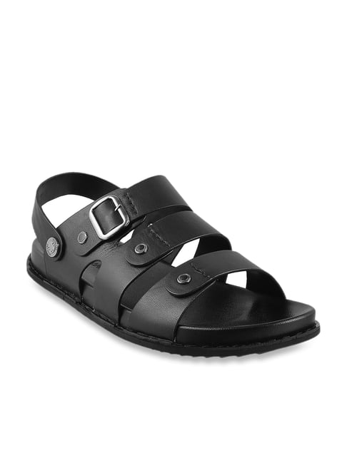 Buy Da Vinchi by Metro Men s Jet Black Sling Back Sandals for Men