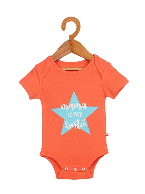 Buy Nino Bambino Kids Orange Printed Bodysuit for Boys Clothing