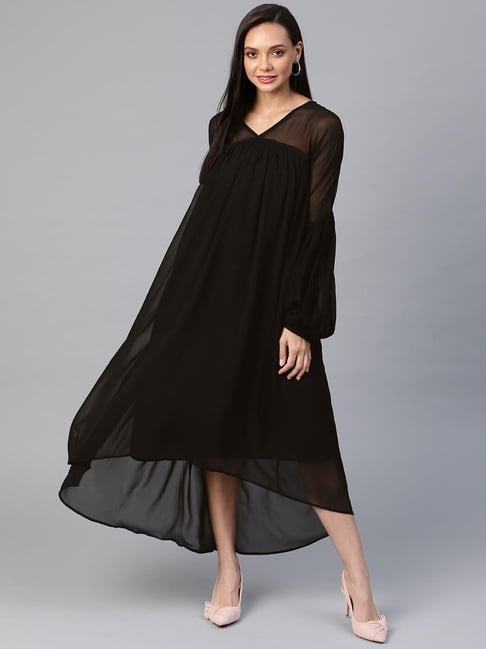 Cottinfab Black Regular Fit Dress Price in India