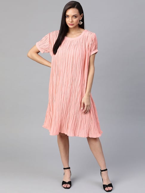 Cottinfab Pink Regular Fit Dress Price in India