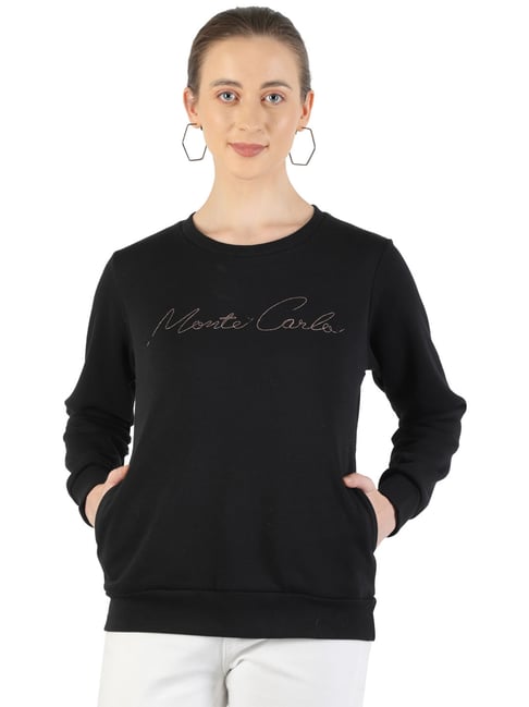 Monte Carlo Black Graphic Print Sweatshirt