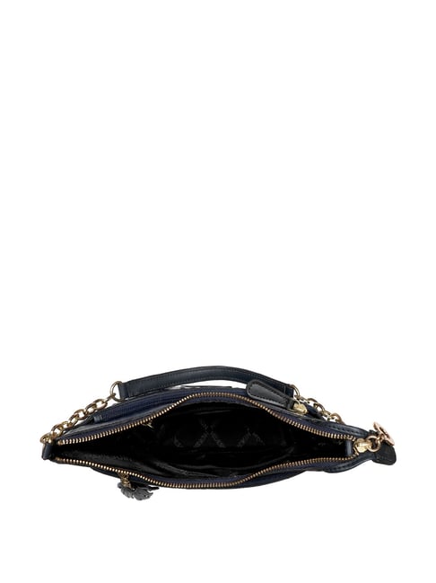 Buy Hidesign Blue Textured Medium Hobo Shoulder Handbag For Women