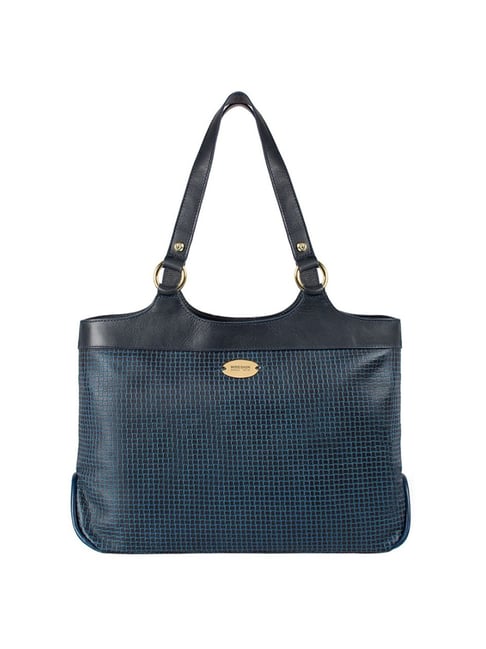 Hidesign Ecom Blue Textured Medium Tote Handbag Price in India