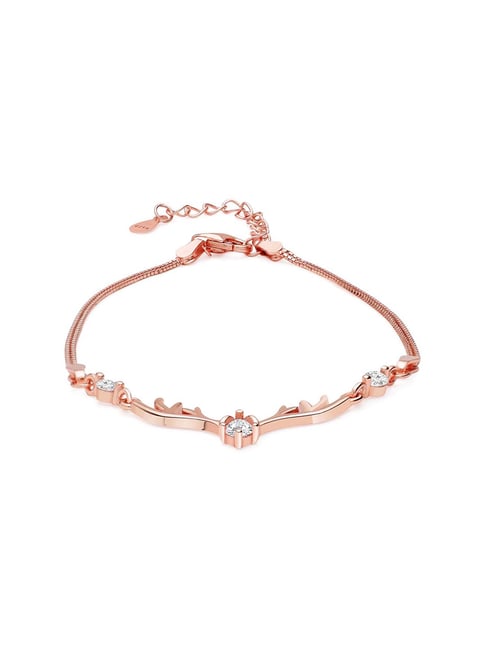 Buy GIVA 92.5 Sterling Silver Deer Rose Gold Bracelet Online At Best ...