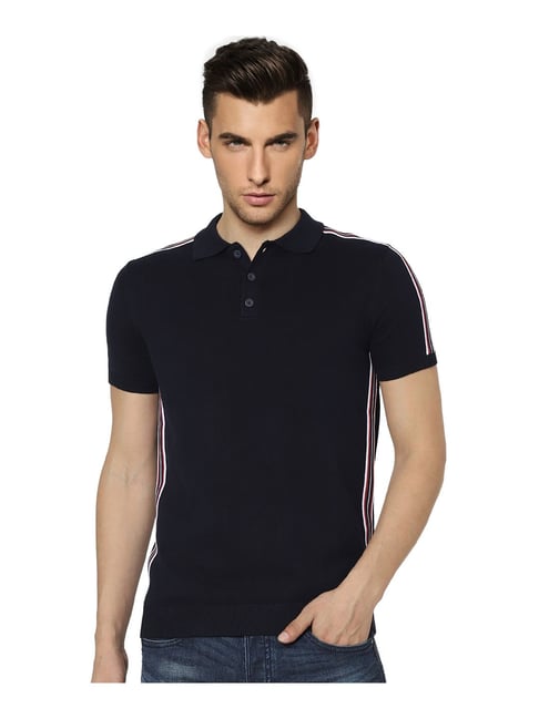 Jack & Jones Navy Slim Fit Polo T-Shirt