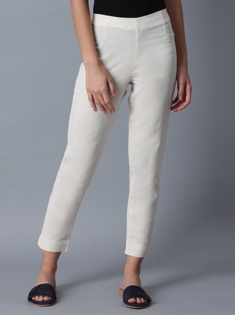 Buy best white cotton pants designs for ladies