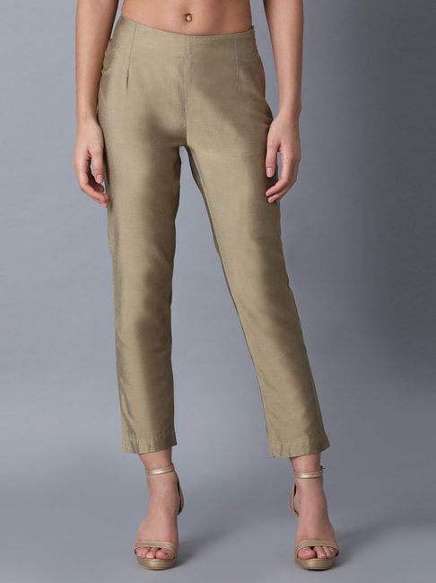 Off white cotton pant with lace work at hem – Fabnest