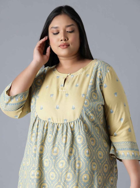 Buy W Yellow Printed Straight Kurta for Women Online @ Tata CLiQ