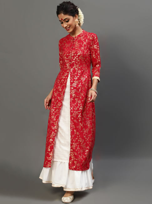 Aks Couture Red Printed Kurta Price in India