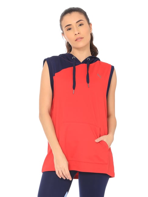 Buy Puma Red Sleeveless Hooded Jacket for Women's Online Tata CLiQ